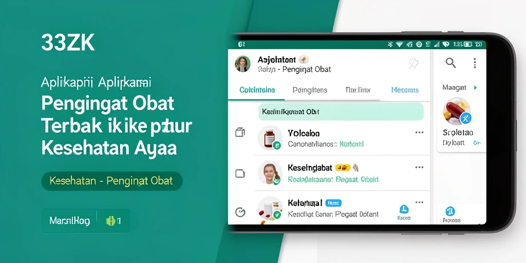Antarmuka aplikasi 33ZK sebagai Pengingat Obat yang praktis.