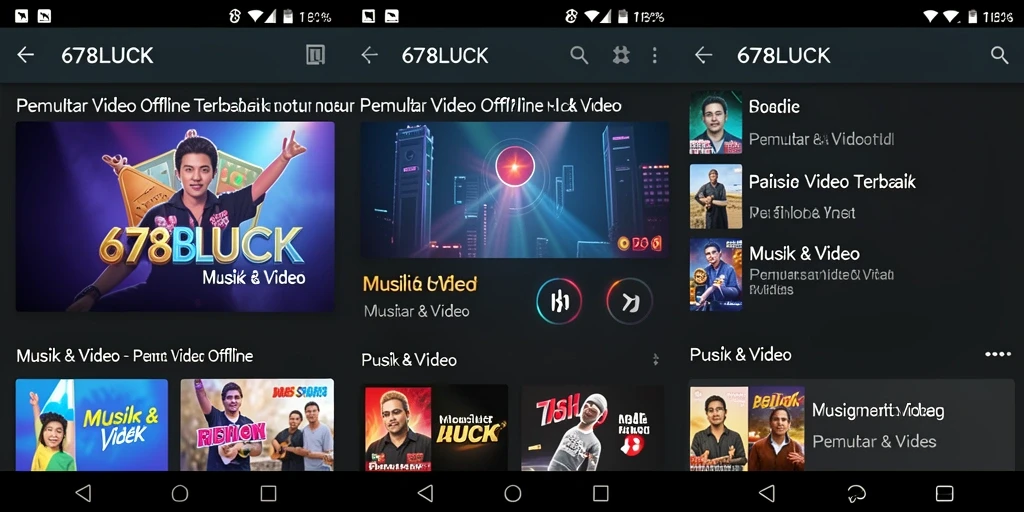 Tampilan antarmuka 678LUCK yang sederhana dan efektif untuk Pemutar Video Offline.