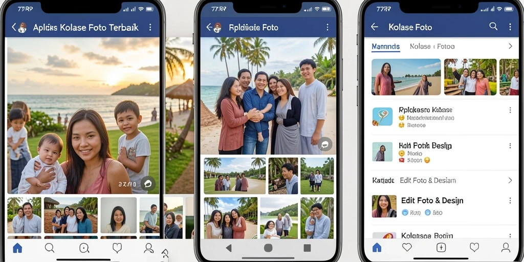 Antarmuka user-friendly aplikasi Kolase Foto 77RP dengan berbagai fitur menarik.