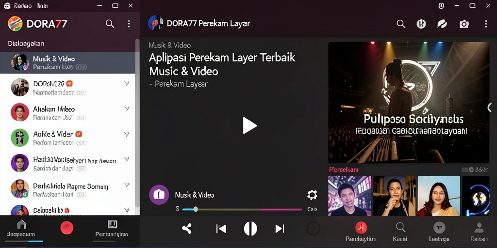 Antarmuka DORA77 yang mudah digunakan untuk merekam layar.