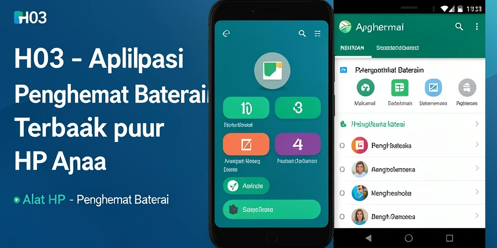 Tampilan antarmuka H03 yang sederhana dan intuitif untuk penghemat baterai.