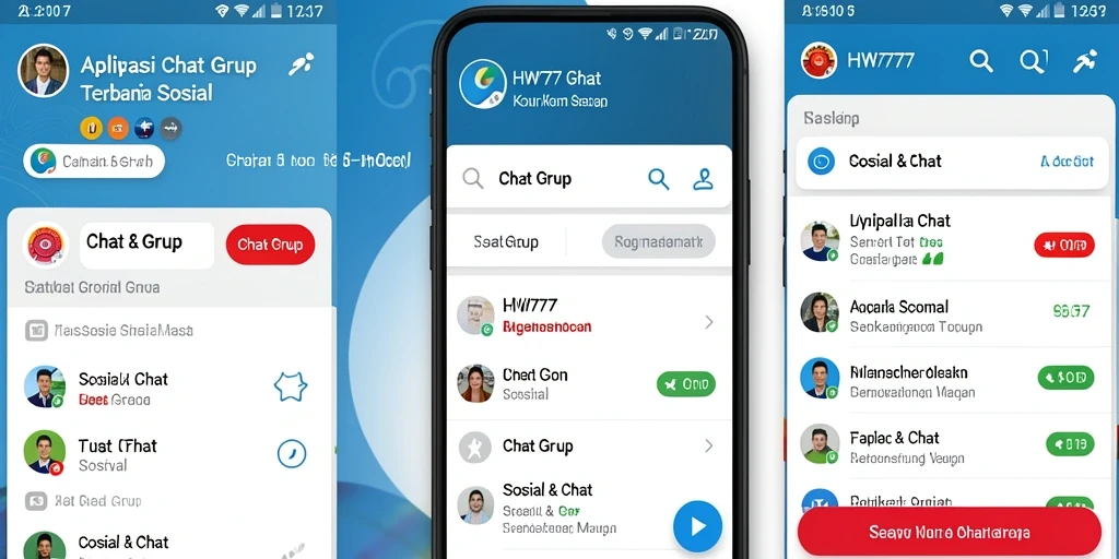 Screenshot antarmuka HW777 menampilkan fungsi Chat Grup yang interaktif.