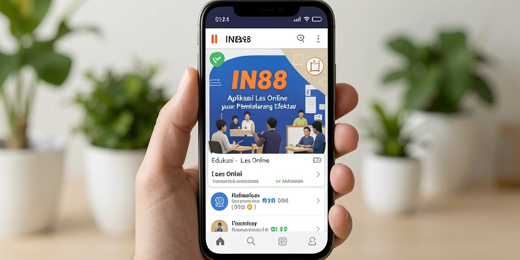Tampilan antarmuka aplikasi Les Online IN88 yang menarik dan mudah digunakan.