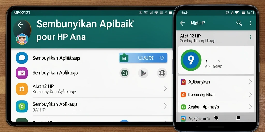 Antarmuka MPO2121 yang memungkinkan pengguna menyembunyikan aplikasi dengan mudah.