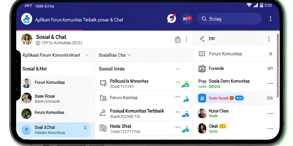 Tampilan antarmuka aplikasi PP7 yang menarik untuk Forum Komunitas.