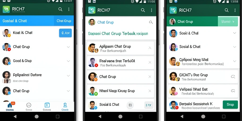 Antarmuka RICH7 yang menarik dan fungsional untuk Chat Grup.