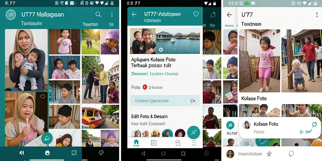 Tampilan antarmuka UT77 yang ramah pengguna untuk Kolase Foto.