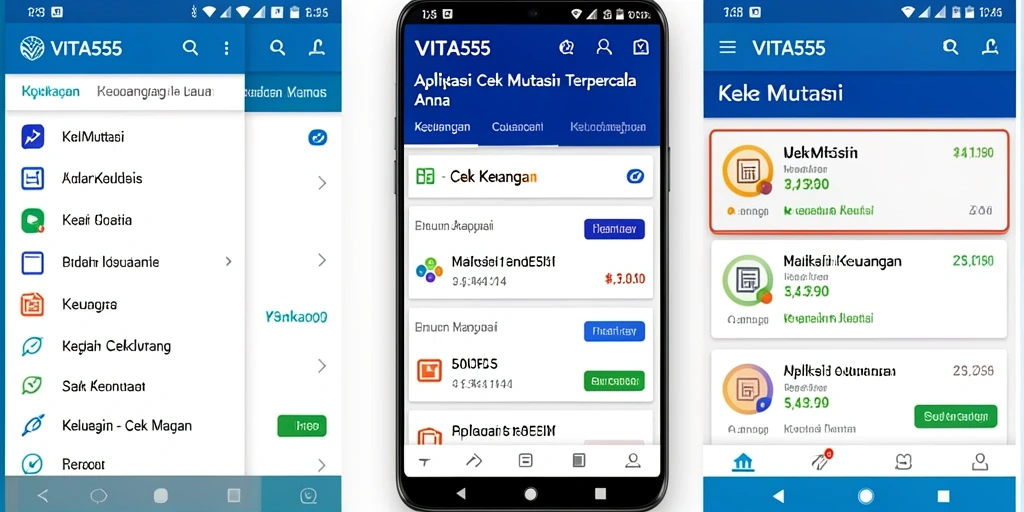 Tampilan antarmuka VITA555 menampilkan fitur cek mutasi keuangan yang jelas.